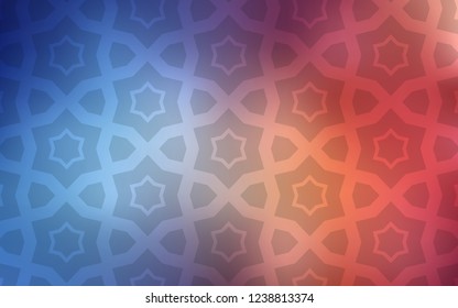 Light Blue, Red vector template with sky stars. Blurred decorative design in simple style with stars. Pattern for wrapping gifts.