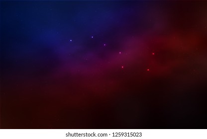 Light Blue, Red vector template with space stars. Blurred decorative design in simple style with galaxy stars. Best design for your ad, poster, banner.