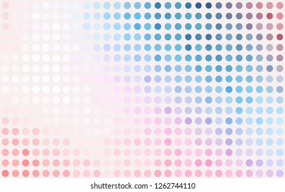 Light Blue, Red vector template with circles. Blurred decorative design in abstract style with bubbles. Pattern of water, rain drops.