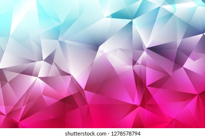 Light Blue, Red vector template with crystals, triangles. Glitter abstract illustration with triangular shapes. The template can be used as a background.