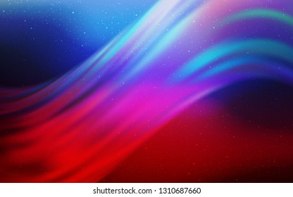 Light Blue, Red vector template with space stars. Glitter abstract illustration with colorful cosmic stars. Template for cosmic backgrounds.