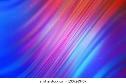 Light Blue, Red vector template with space stars. Space stars on blurred abstract background with gradient. Best design for your ad, poster, banner.