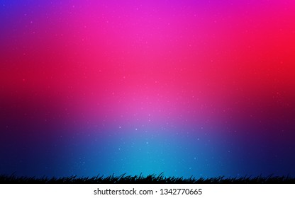 Light Blue, Red vector template with space stars. Blurred decorative design in simple style with galaxy stars. Best design for your ad, poster, banner.