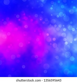 Light Blue, Red vector template with circles. Glitter abstract illustration with colorful drops. Pattern for websites, landing pages.