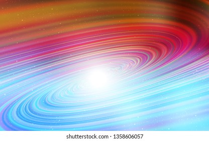 Light Blue, Red vector template with space stars. Shining colored illustration with bright astronomical stars. Best design for your ad, poster, banner.