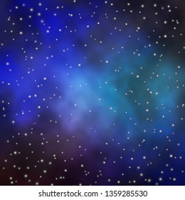 Light Blue, Red vector template with neon stars. Decorative illustration with stars on abstract template. Pattern for new year ad, booklets.