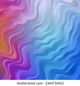 Light Blue, Red vector template with curved lines. Colorful illustration in abstract style with bent lines. Pattern for websites, landing pages.