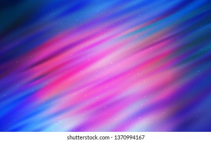 Light Blue, Red vector template with space stars. Shining illustration with sky stars on abstract template. Template for cosmic backgrounds.