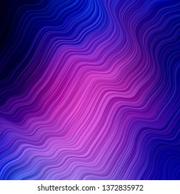 Light Blue, Red vector template with curved lines. Colorful geometric sample with gradient curves.  Template for cellphones.