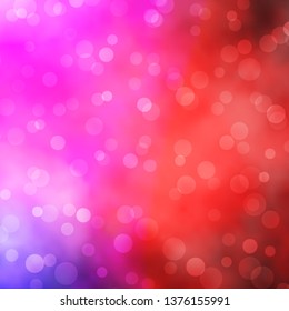 Light Blue, Red vector template with circles. Colorful illustration with gradient dots in nature style. Pattern for websites, landing pages.