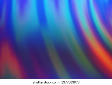 Light Blue, Red vector template with bent ribbons. Blurred geometric sample with gradient bubbles.  Brand new design for your ads, poster, banner.