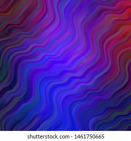 Light Blue, Red vector template with curved lines. Brand new colorful illustration with bent lines. Best design for your ad, poster, banner.