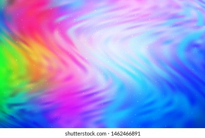 Light Blue, Red vector template with space stars. Shining colored illustration with bright astronomical stars. Smart design for your business advert.