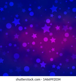 Light Blue, Red vector template with circles, stars. Colorful illustration with gradient dots, stars. Texture for window blinds, curtains.