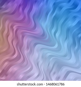 Light Blue, Red vector template with wry lines. Colorful geometric sample with gradient curves.  Template for your UI design.
