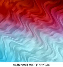 Light Blue, Red vector template with curves. Illustration in halftone style with gradient curves. Pattern for commercials, ads.