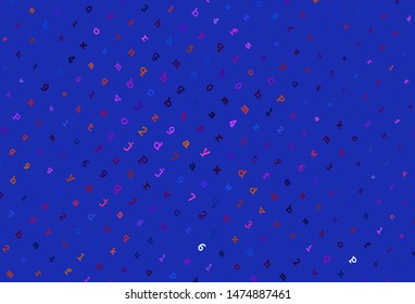 Light Blue, Red vector template with isolated letters. Blurred design in simple style with signs of alphabet. Best design for a college poster, banner.