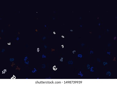 Light Blue, Red vector template with currency. Colored symbols of currency on white background. Design for business advert of economic, wealth.