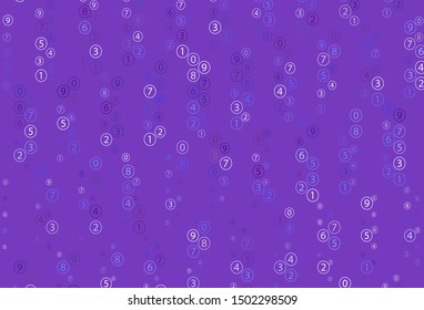 Light Blue, Red vector template with isolated numerals. Modern geometrical illustration with numerals. Pattern for ad, booklets, leaflets of education.