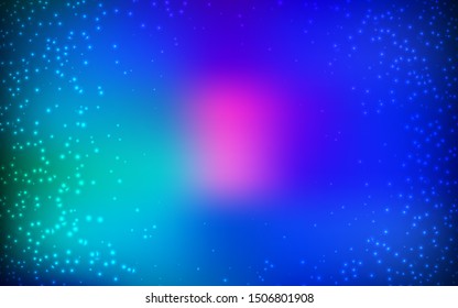 Light Blue, Red vector template with space stars. Glitter abstract illustration with colorful cosmic stars. Best design for your ad, poster, banner.