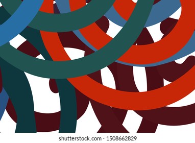 Light Blue, Red vector template with bent lines. A shining illustration, which consists of curved lines. Elegant pattern for a brand book.