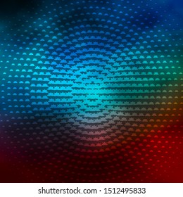 Light Blue, Red vector template with neon stars. Colorful illustration with abstract gradient stars. Theme for cell phones.