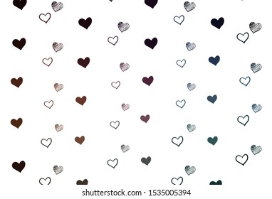 Light Blue, Red vector template with doodle hearts. Decorative shining illustration with hearts on abstract template. Design for your business advert of anniversary.