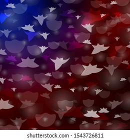 Light Blue, Red vector template with circles, stars. Colorful illustration with gradient dots, stars. Design for wallpaper, fabric makers.