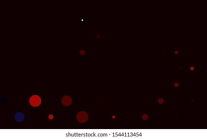 Light Blue, Red vector template with circles. Glitter abstract illustration with blurred drops of rain. Pattern for ads, booklets.