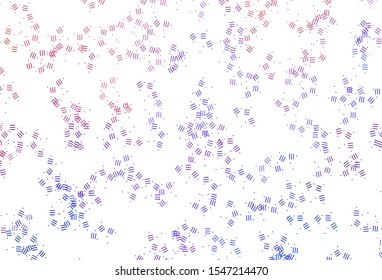 Light Blue, Red vector template with repeated sticks, dots. Blurred decorative design in simple style with lines. Template for your beautiful backgrounds.