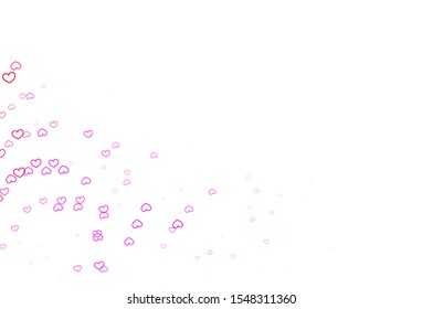 Light Blue, Red vector template with doodle hearts. Illustration with hearts in love concept for valentine's day. Design for your business advert of anniversary.