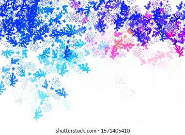 Light Blue, Red vector template with chaotic shapes. Modern abstract illustration with colorful random forms. Background for a cell phone.