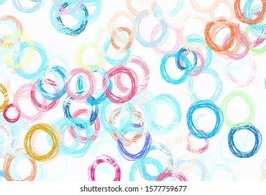 Light Blue, Red vector template with circles. Blurred bubbles on abstract background with colorful gradient. Pattern for futuristic ad, booklets.