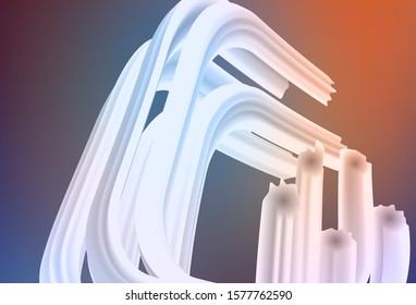 Light Blue, Red vector template with curved lines. A sample with colorful lines, shapes. Template for cell phone screens.