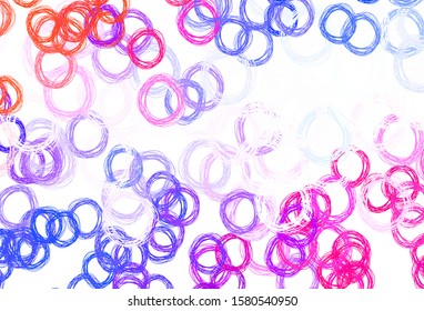 Light Blue, Red vector template with circles. Illustration with set of shining colorful abstract circles. Pattern for futuristic ad, booklets.