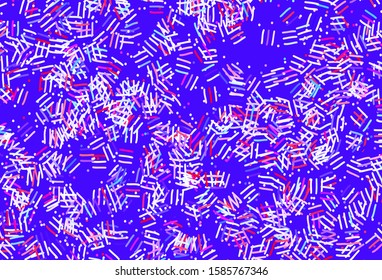 Light Blue, Red vector template with repeated sticks, dots. Modern geometrical abstract illustration with Lines. Smart design for your business advert.