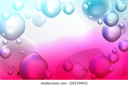 Light Blue, Red vector template with bubble shapes. Glitter abstract illustration with wry lines. A completely new memphis design for your business.