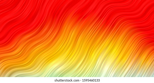 Light Blue, Red vector template with wry lines. Colorful geometric sample with gradient curves.  Template for cellphones.