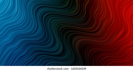 Light Blue, Red vector template with lines. Bright sample with colorful bent lines, shapes. Smart design for your promotions.