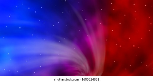 Light Blue, Red vector template with neon stars. Modern geometric abstract illustration with stars. Pattern for websites, landing pages.