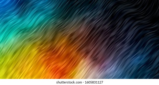 Light Blue, Red vector template with lines. Abstract illustration with bandy gradient lines. Pattern for websites, landing pages.