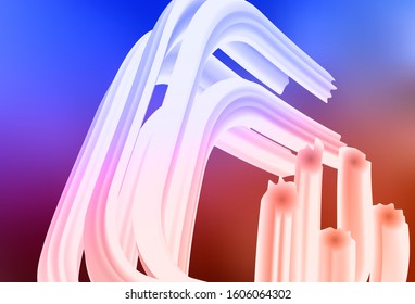 Light Blue, Red vector template with bent lines. Brand new colorful illustration in simple style. Template for cell phone screens.