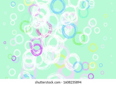 Light Blue, Red vector template with circles. Modern abstract illustration with colorful water drops. Pattern for futuristic ad, booklets.
