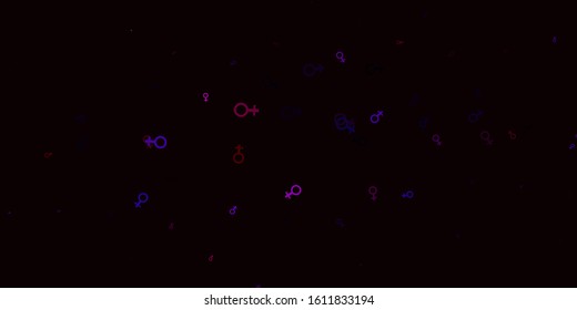 Light Blue, Red vector template with businesswoman signs. Simple design in abstract style with women’s rights activism. Design for International Women’s Day.