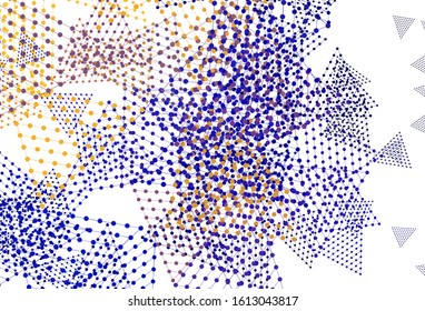 Light Blue, Red vector template with crystals, circles. Circles, lines on abstract background with colorful gradient. Pattern for websites.