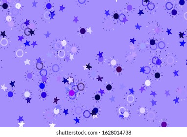 Light Blue, Red vector template with doodle stars, suns. Shining colored illustration with stars, suns. Template for cosmic backgrounds.