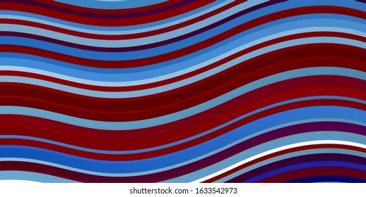 Light Blue, Red vector template with lines. Abstract illustration with gradient bows. Pattern for websites, landing pages.