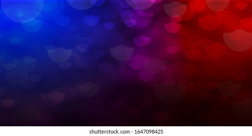 Planta vectorial roja, azul claro con círculos. Ilustración con un conjunto de esferas abstractas de colores brillantes. Diseño para afiches, pancartas.