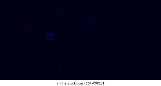 Light Blue, Red vector template with esoteric signs. Retro design in abstract style with witchcraft forms. Design for magic, spiritual events.