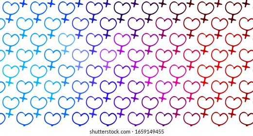 Light Blue, Red vector template with businesswoman signs. Abstract illustration with a depiction of women's power. Best design to show the power of women.